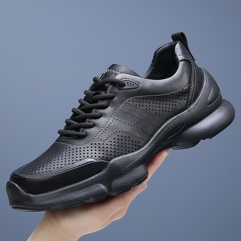 Summer leather breathable walking shoes, sports lightweight casual footwear for leisure, non-slip running sneakers 1