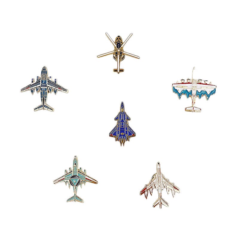 Aerospace badge, airplane model, brooch, fighter, souvenir, toys collecting 5