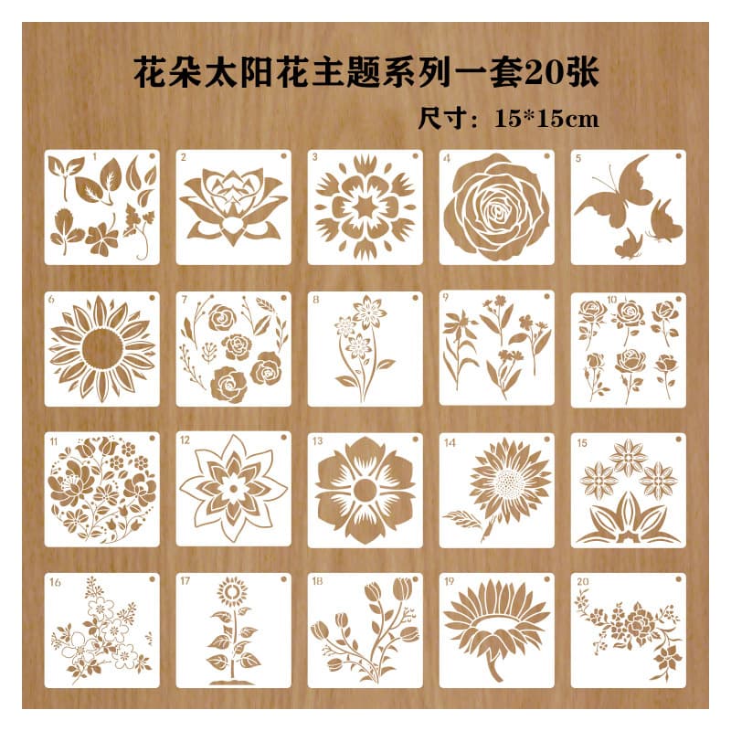 (Cross-border trading), template with sunflower extract, plastic spray, flowered, DIY 1