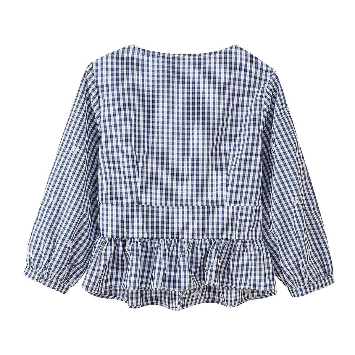 (Cross-border trading), (Wholesale), summer shirt, European style, V-neckline, with embroidery 2