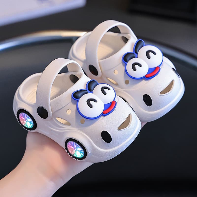 Children's summer neon slippers for men and women, non-slip cartoon mule, closed toe 3