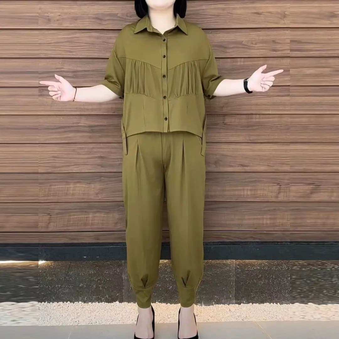 Summer elegant set for leisure, oversize, loose fit, western style, Korean style 2