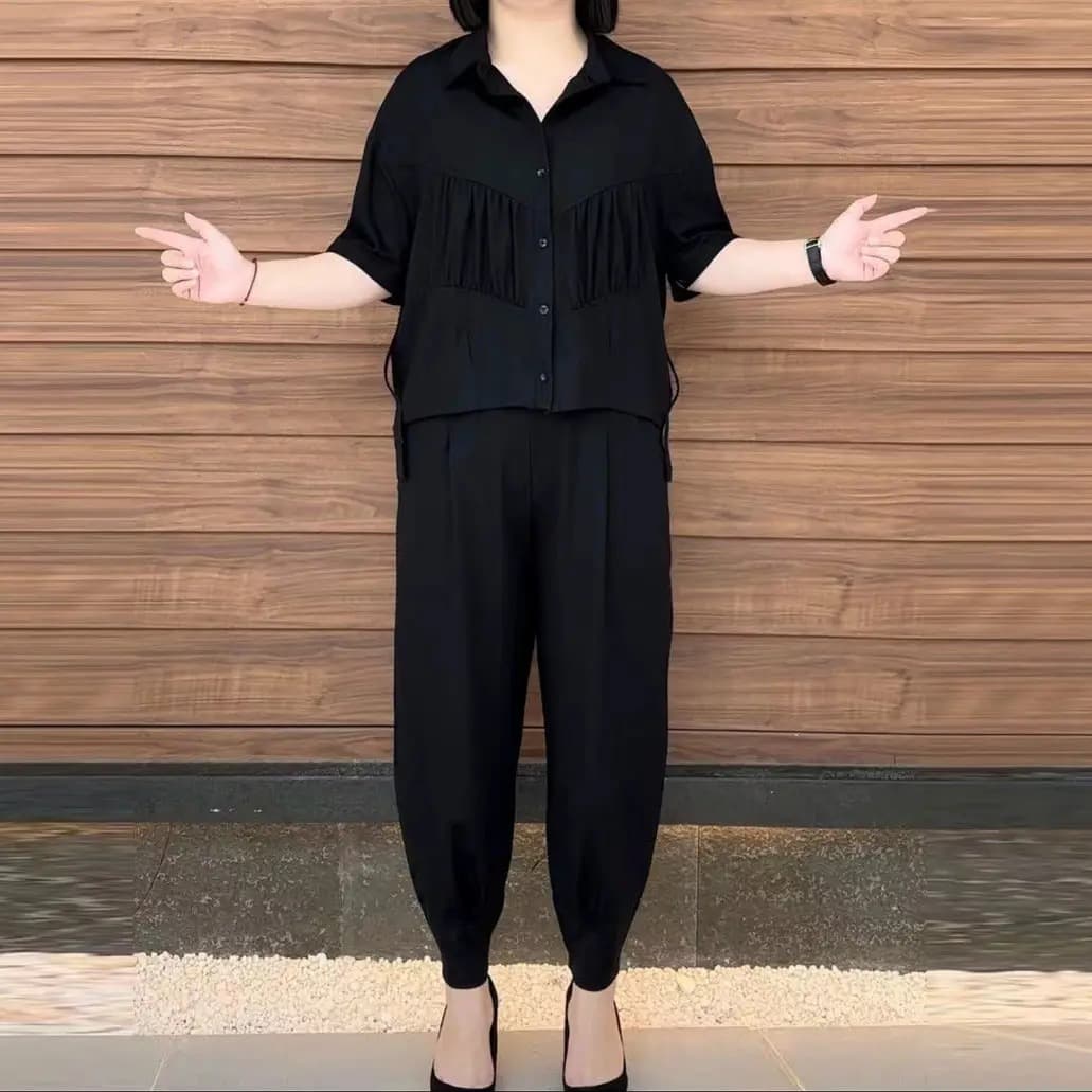Summer elegant set for leisure, oversize, loose fit, western style, Korean style 3