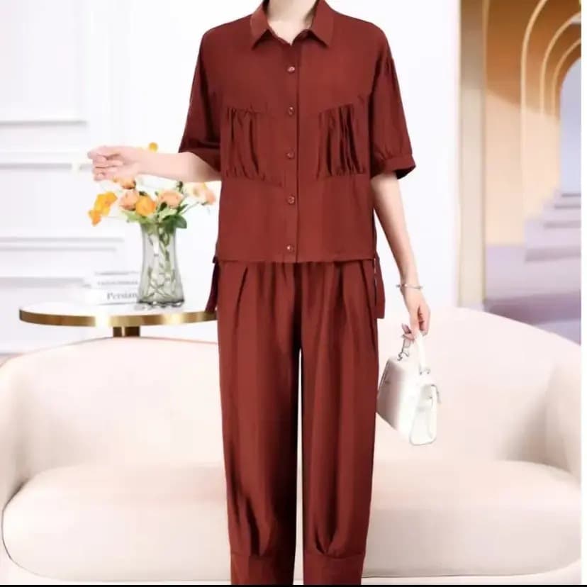 Summer elegant set for leisure, oversize, loose fit, western style, Korean style 4