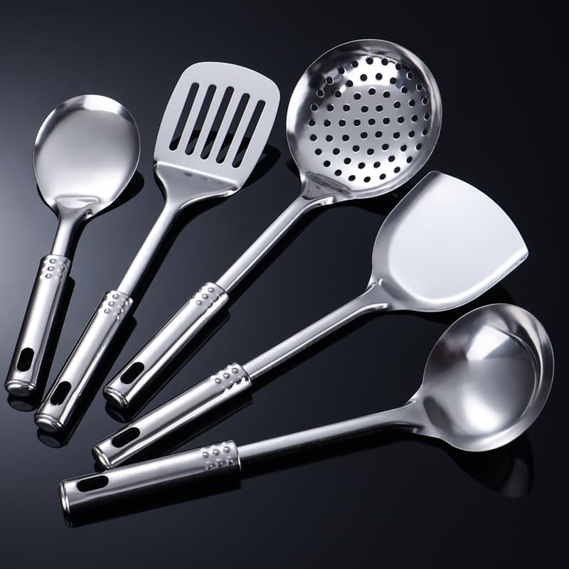 Stainless steel cooking spatula, home kitchen cooking, frying fish spatula set, hot pot colander, dish spoon, soup spoon, kitchen utensils 4