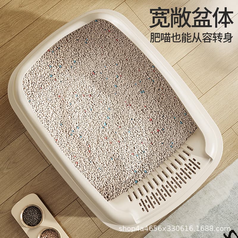 High fence large cat litter box pet supplies plastic extra large semi-enclosed anti-splash young kitten litter box cross-border 3