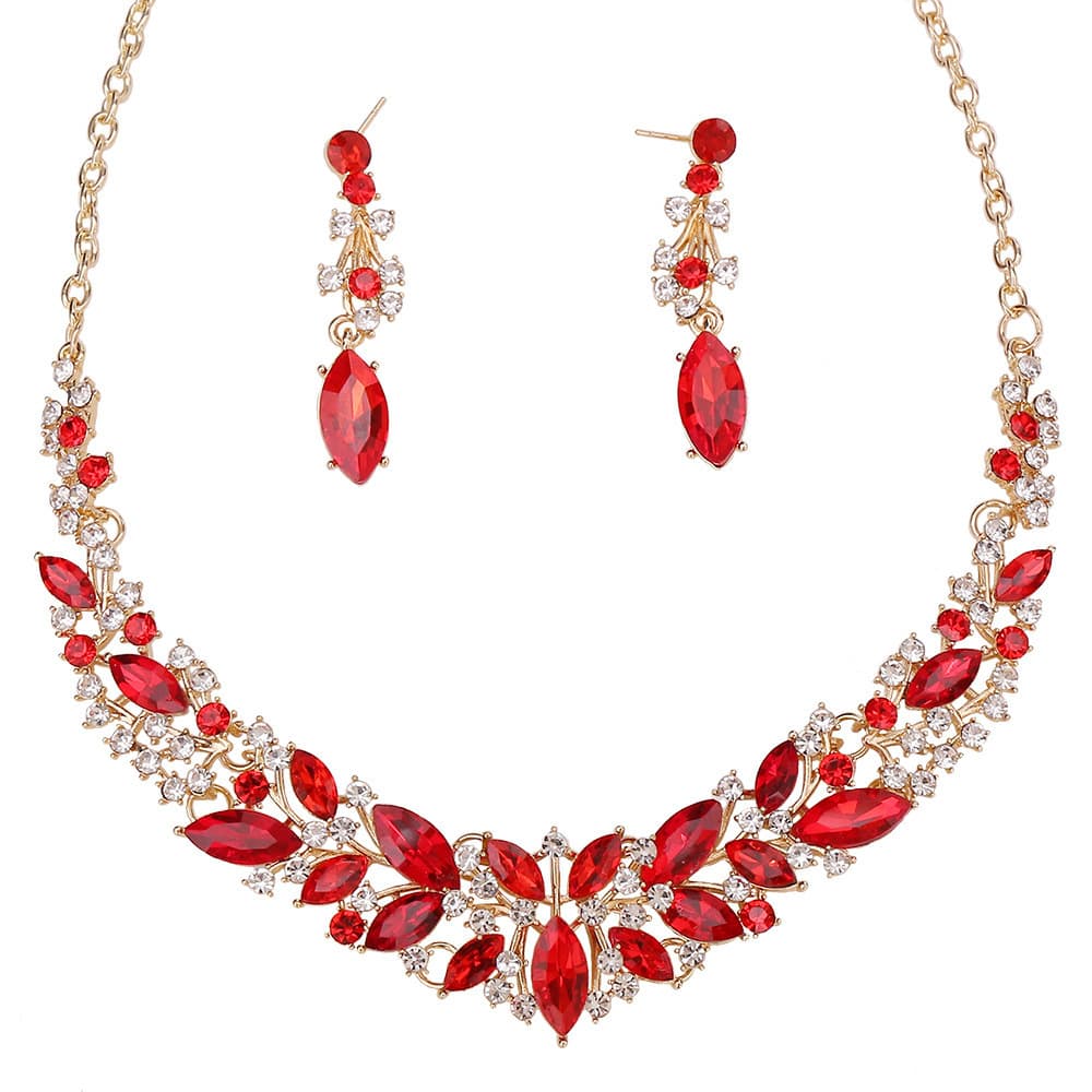 (Cross-border trading), retro necklace and earrings, set for bride, accessory, 2025 years, European style 5