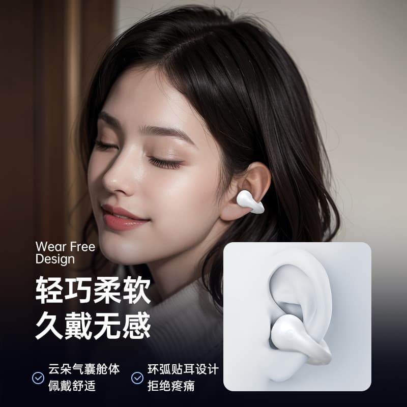 2025 new noise-canceling ear-clip-synchronized bone conduction without in-ear Bluetooth headset original wireless ultra-long battery life 2