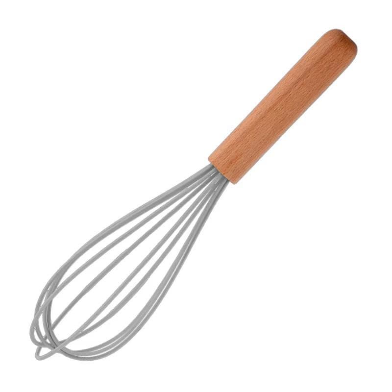 Cross-border 8-inch 10-inch 12-inch silicone egg beater manual wooden handle stirrer household egg beater baking utensils 5