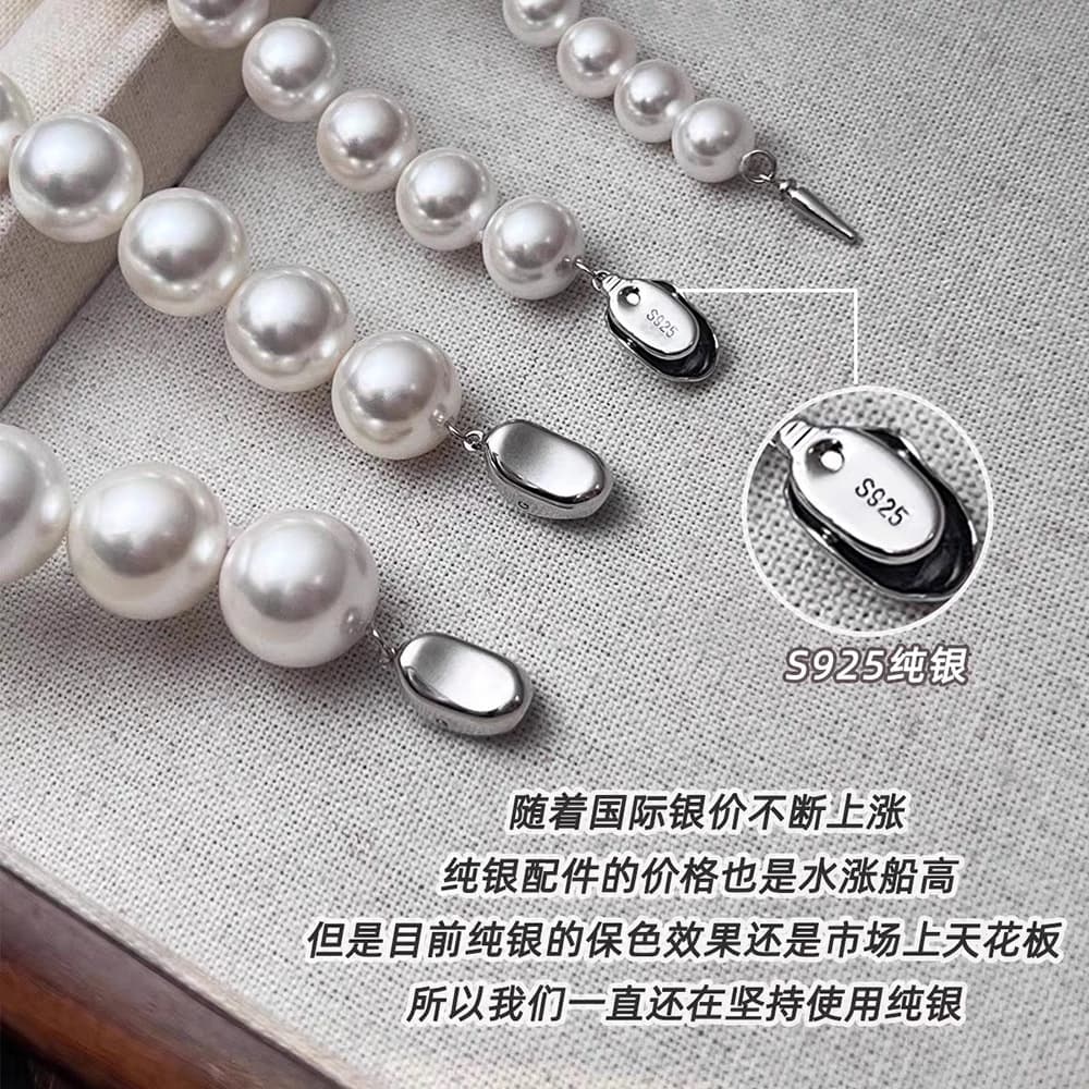 (Wholesale), organic necklace from pearl, quality bar, silver 925 sample 4