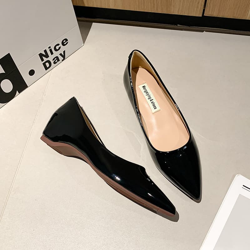 Nude pink height-enhancing single shoes for women 2025 new sexy pure open toe stitching gentle temperament commuting women high heels women 4