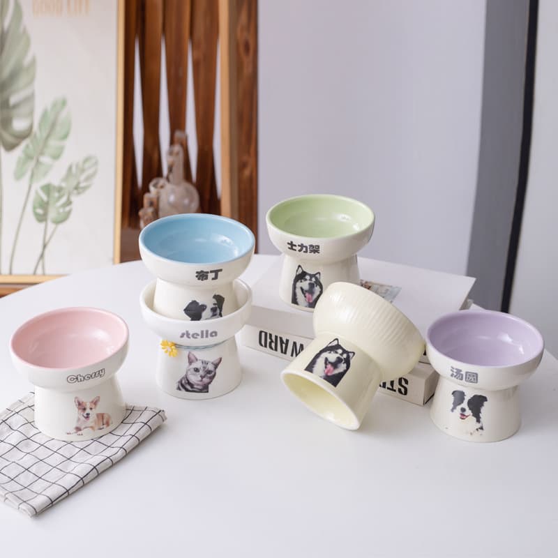 A custom logo cat bowl cat basin pet bowl dog basin cat food bowl pet food bowl ceramic single bowl double bowl food bowl 4