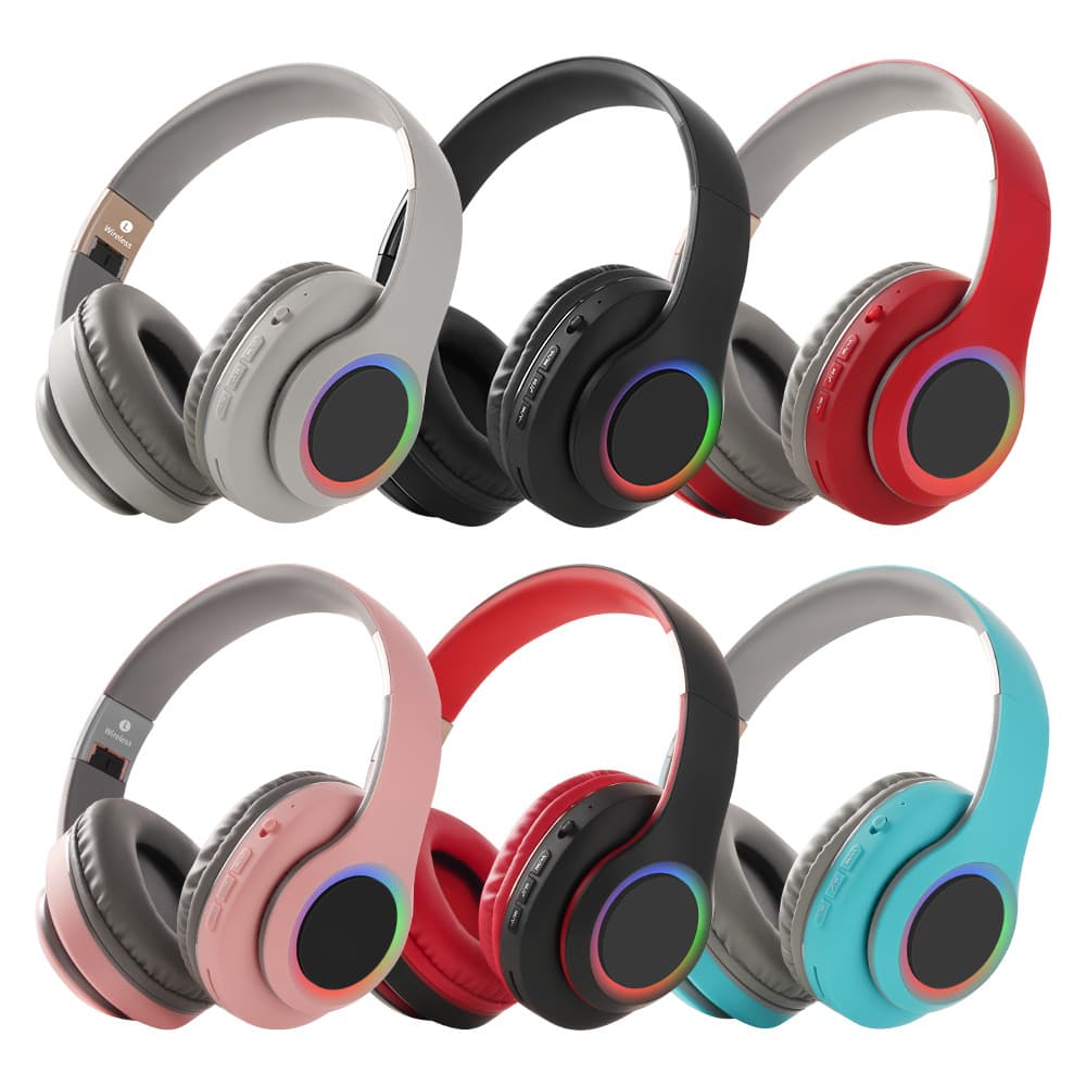 Bluetooth headset foreign trade rgb colorful luminous bluetooth headset wireless headphone