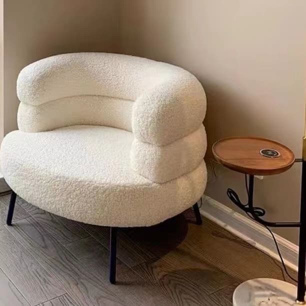 Single sofa chair, lamb velvet lazy sofa chair, living room, bedroom, balcony, casual makeup chair, dressing table single chair 3
