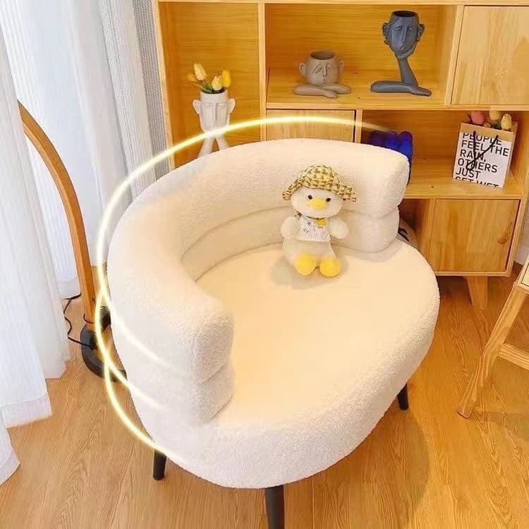 Single sofa chair, lamb velvet lazy sofa chair, living room, bedroom, balcony, casual makeup chair, dressing table single chair 4