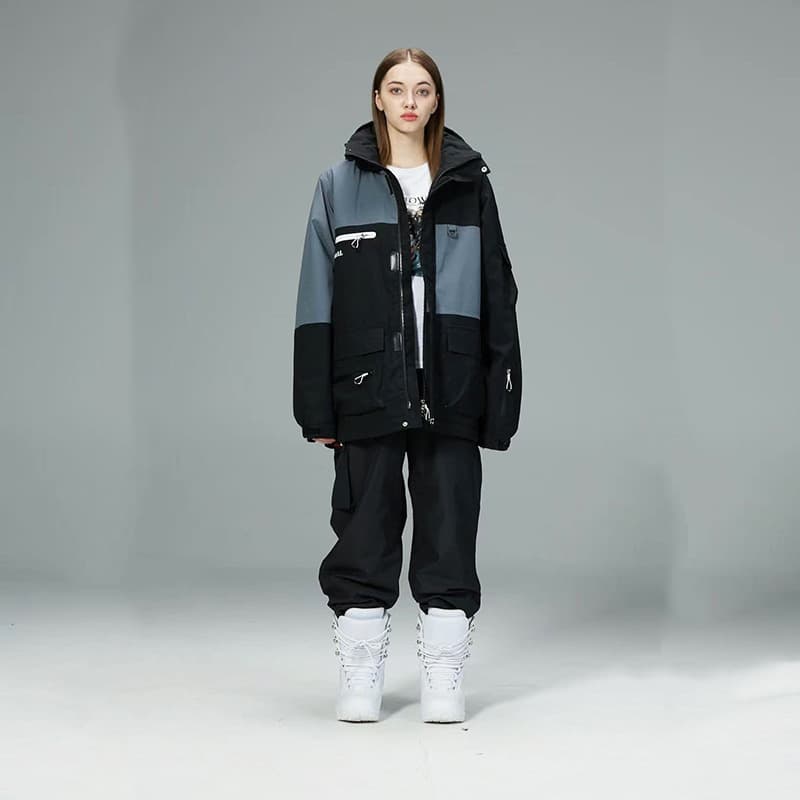 Ski jacket, men's set, "Mountain cloud" tea, windproof waterproof ski board 4