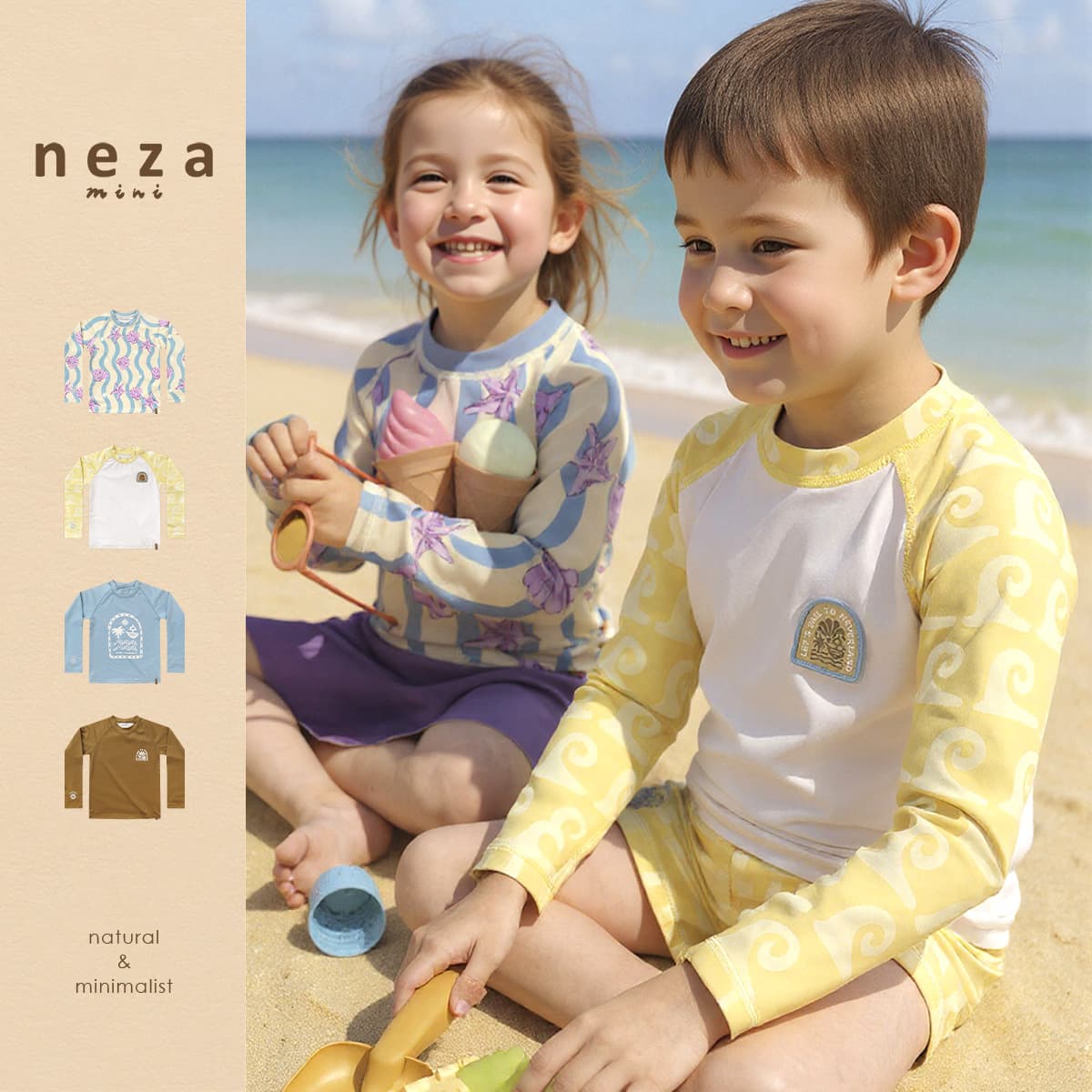 Palette, children's swimwear for boys, sun protection cream girl's, split uniform, long-sleeve