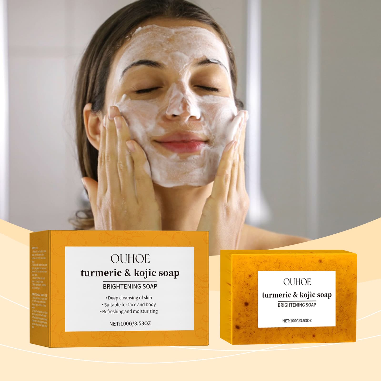 OUHOE Soft body soap, medical cleansing milk for face full body, gentle cleansing 1