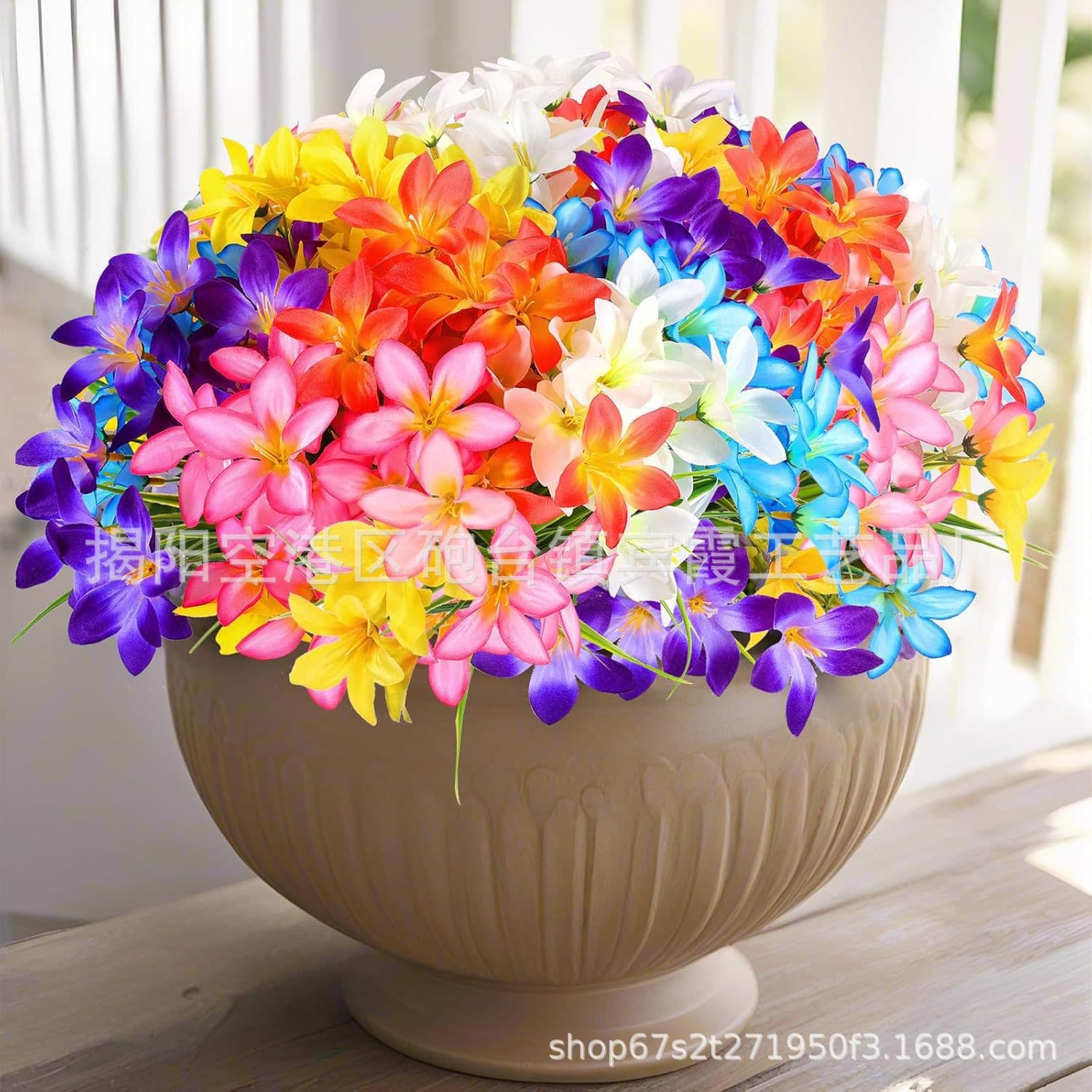 Artificial flower fake flower 5-head magnolia 5-head spring grass flower wedding hall flower arrangement home decoration home decoration 1