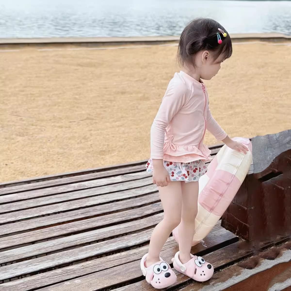 Long-sleeve, cute swimwear, quick dry small princess costume for swimming, sun protection 3