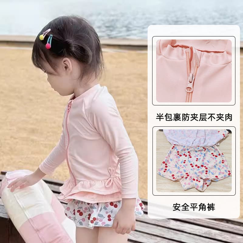 Long-sleeve, cute swimwear, quick dry small princess costume for swimming, sun protection 1
