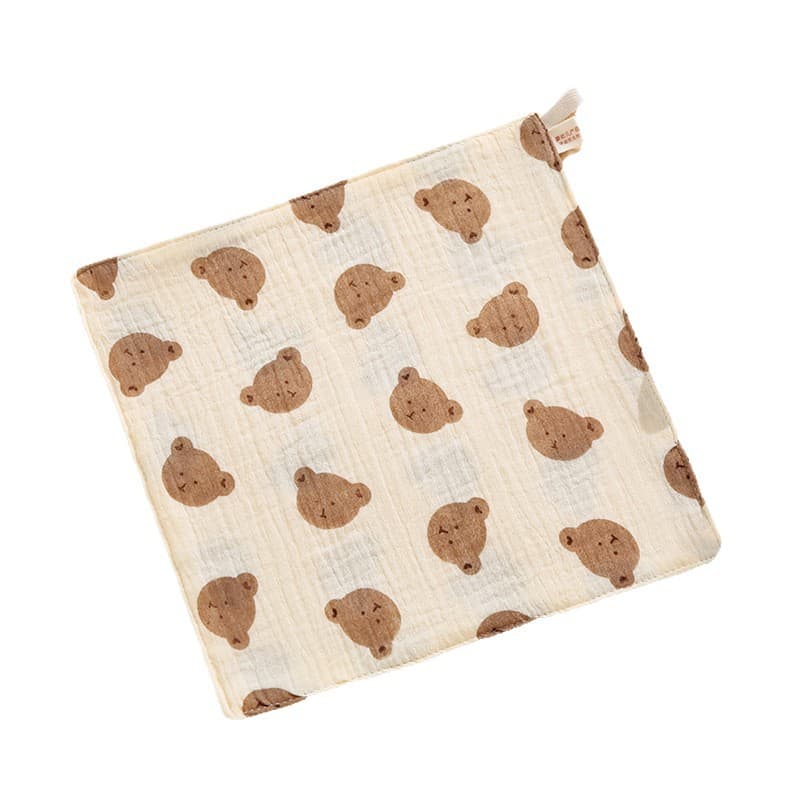 Children's gauze cotton cartoon handkerchief, towel for new born for face washing, eating bib 5