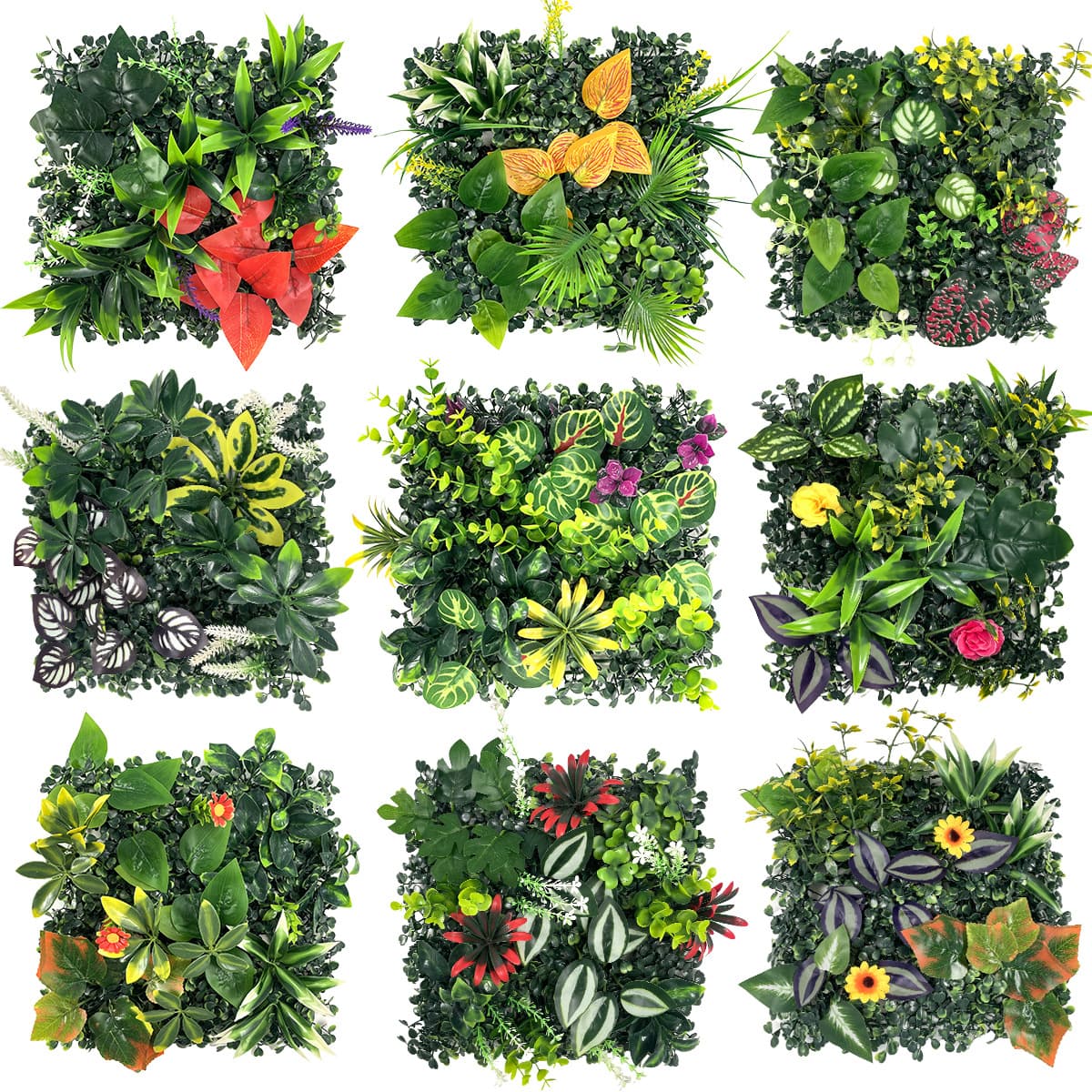 Cross-border hot selling simulated plant wall plant background wall green plant wall artificial turf decoration landscaping background fern 1