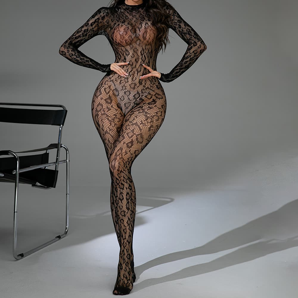 (Cross-border trading), underwear, sexy fishing net, pijama, long-sleeve, European style, backless, tight