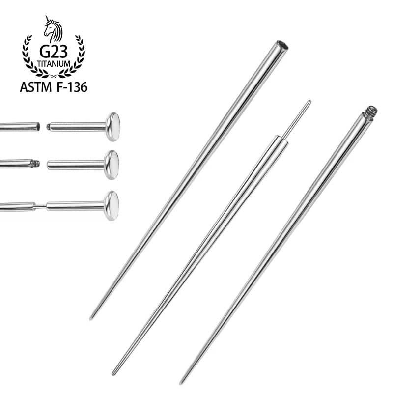 Stainless steel guide needle inner and outer thread pin perforation guide rod earrings lip nail tongue nail traction needle auxiliary tool 1
