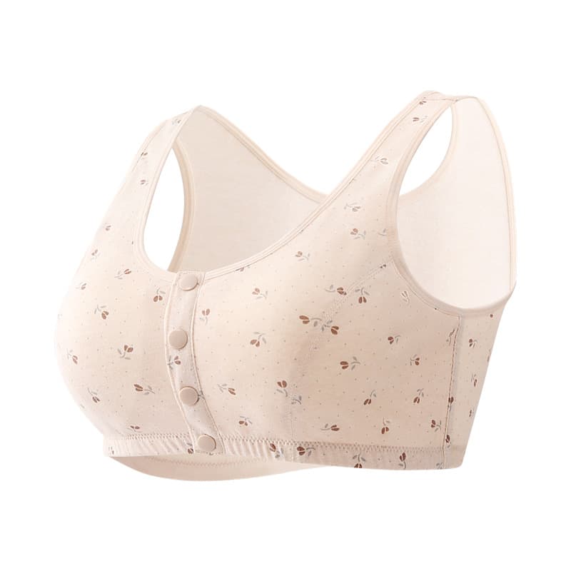 Cotton tank top, underwear, wireless bra, for middle age, front lock 5
