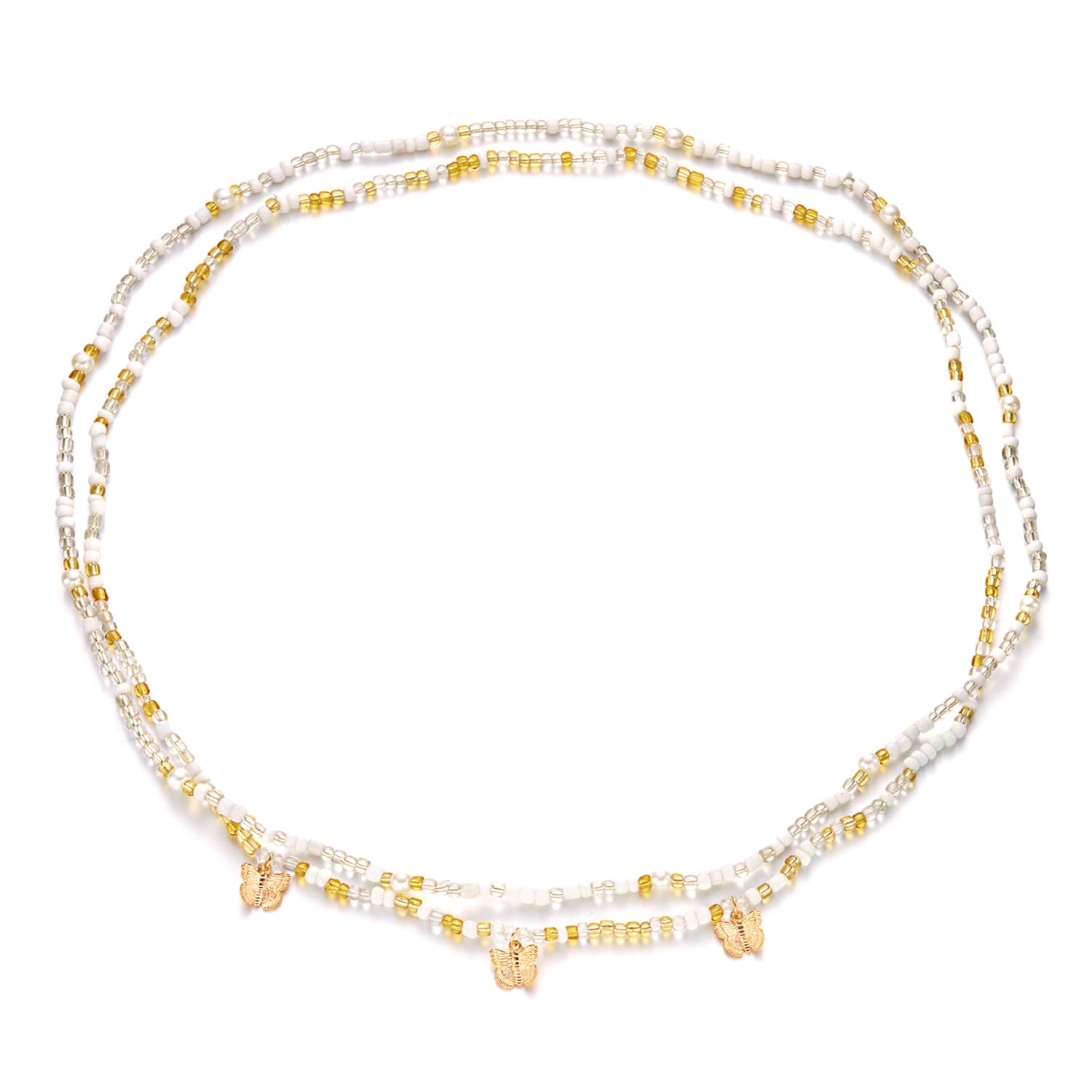 Best selling European and American foreign trade beach style sexy rice beads multi-layer waist chain sexy multi-layer tassel sequins female belly chain 5