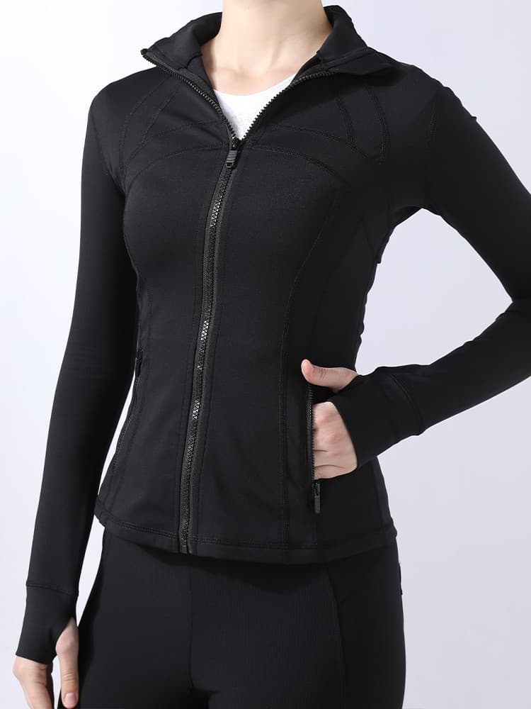 Sports quick dry jacket for gym, fitted long-sleeve, yoga clothing 4