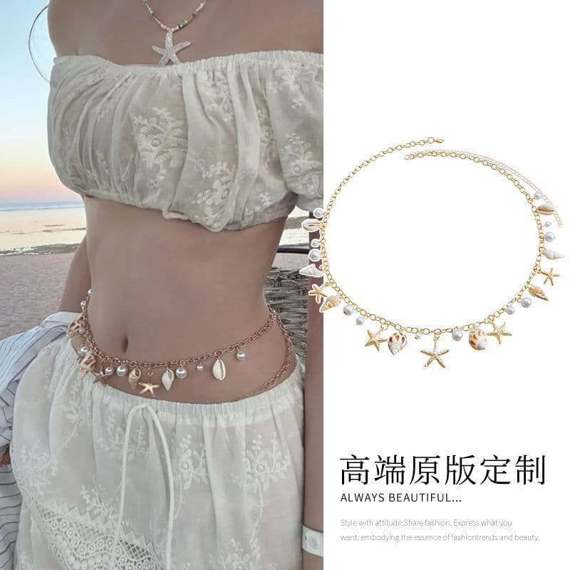 Summer beach pendant pearl, boho style, European style