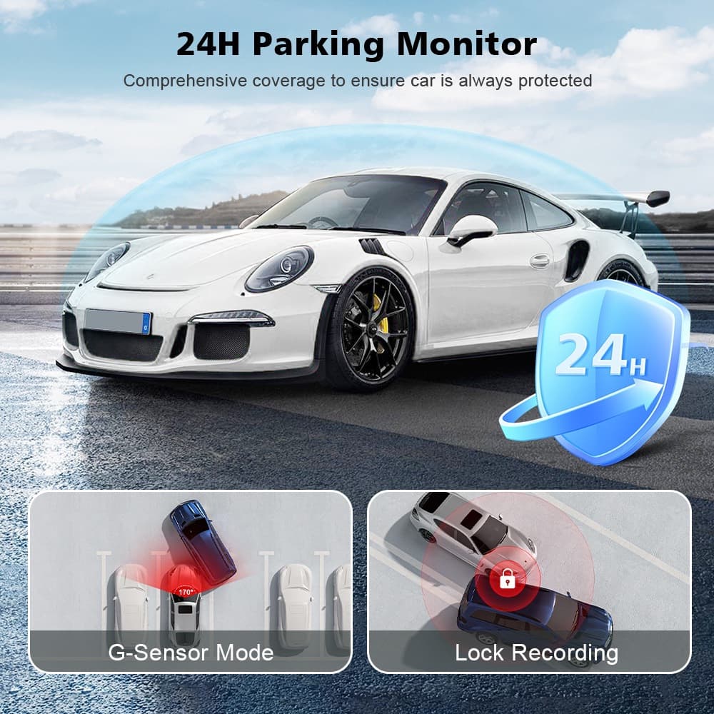 4K driving recorder front and rear dual recording WiFi mobile phone dual lens GPS car recorder wide angle dual camera 4