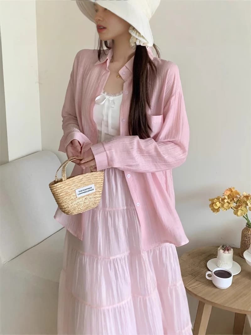 Light and thin shirt, cardigan, sun protection, loose fit 5