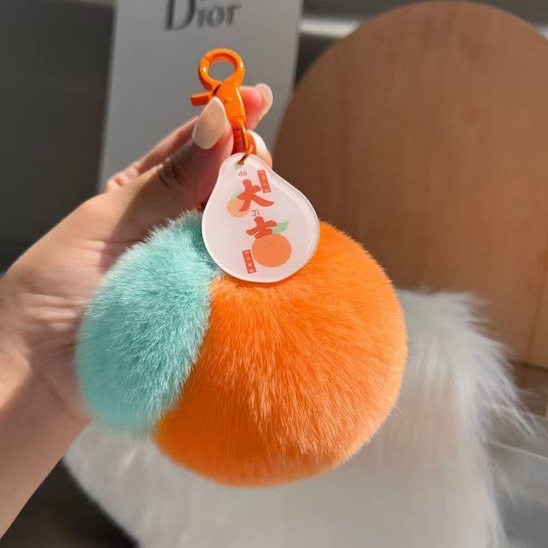 【Daji】Daoi cute little orange genuine keychain Good news in the new year plush pendant gift ornament 3
