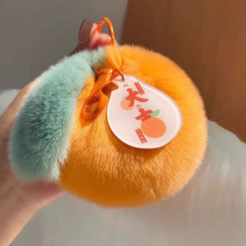 【Daji】Daoi cute little orange genuine keychain Good news in the new year plush pendant gift ornament 1