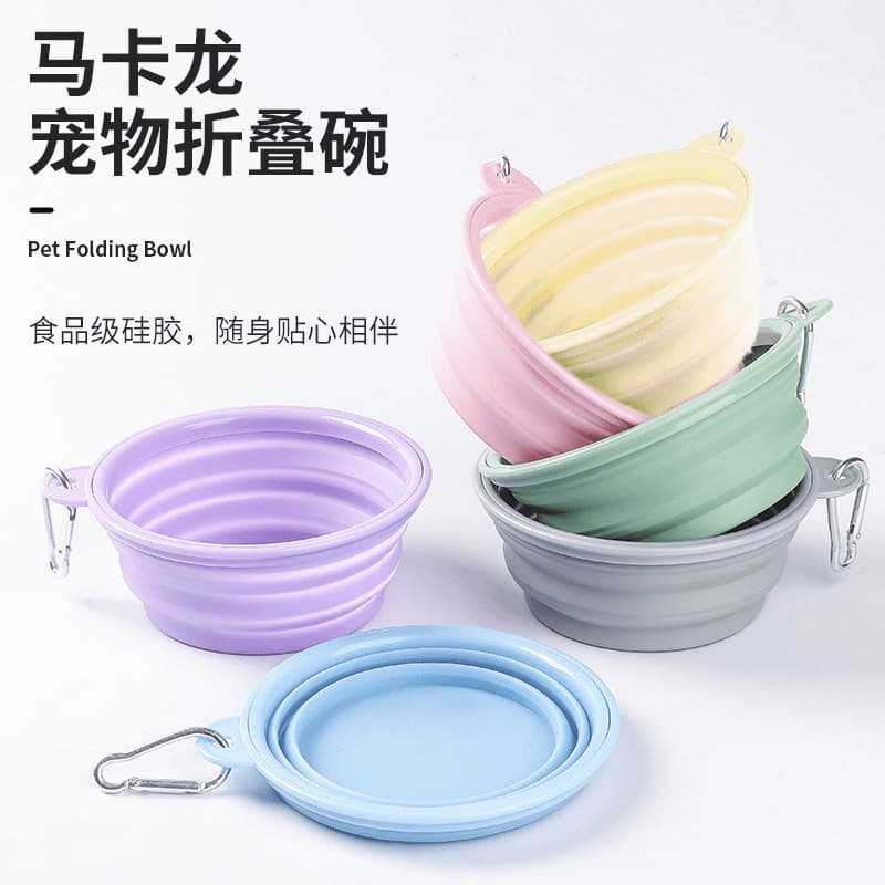 Pet cat and dog folding bowl dog basin out portable dog bowl eating bowl outdoor drinking bowl drinking water bowl silicone dog food bowl 3