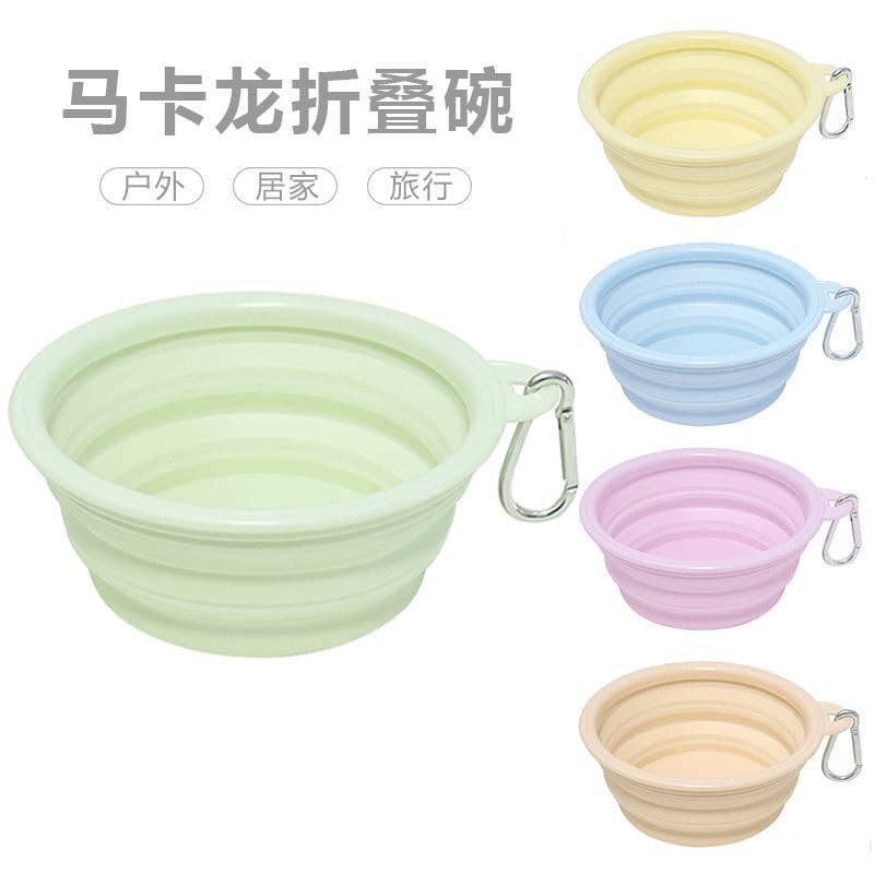 Pet cat and dog folding bowl dog basin out portable dog bowl eating bowl outdoor drinking bowl drinking water bowl silicone dog food bowl 4