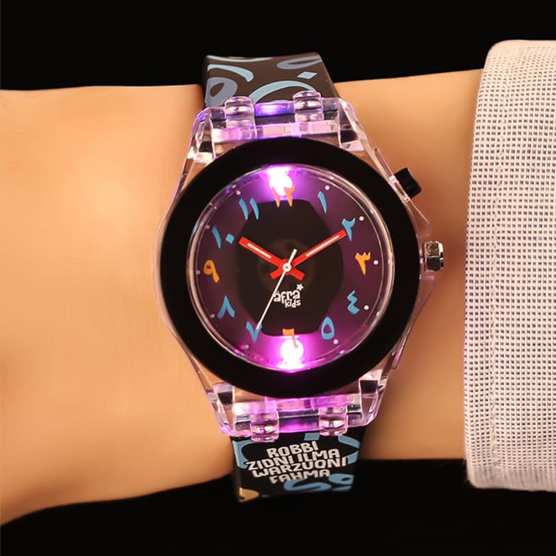 Children's watch, plastic Arabic quartz silicone cartoon dial 2