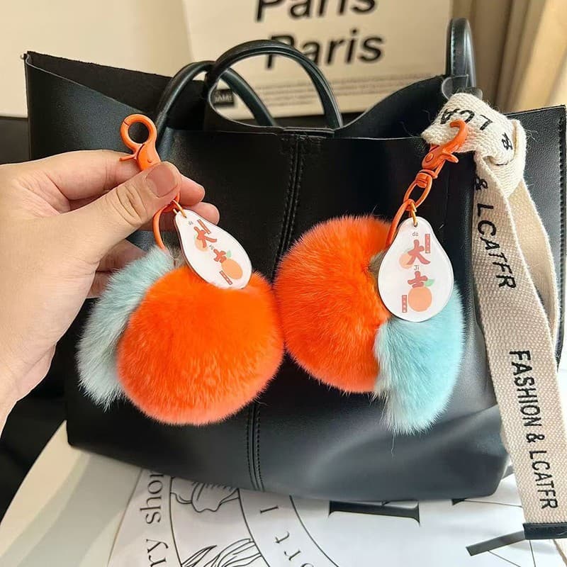 【Daji】Daoi cute little orange genuine keychain Good news in the new year plush pendant gift ornament 4