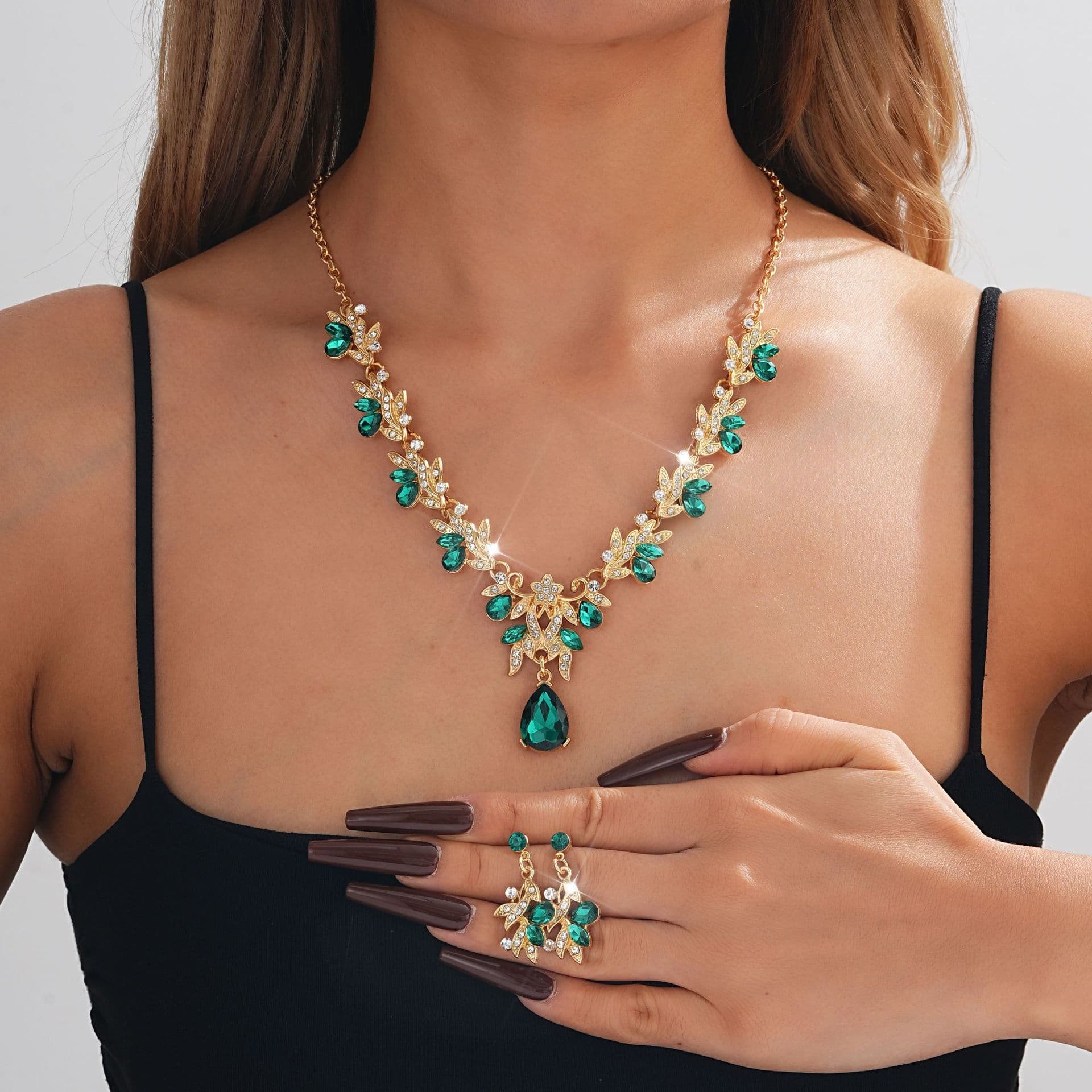 (Wholesale), wedding dress for bride, evening dress, necklace and earrings, set, accessories, chain for key bag , fashionable jewelry 1