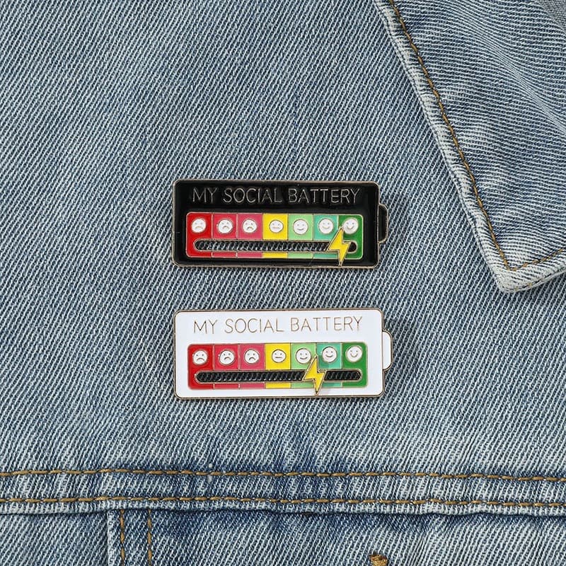 Mood Convert Energy Brooch Sliding Personality Diy Social Power Alloy Badge Expression Campus Pin 3