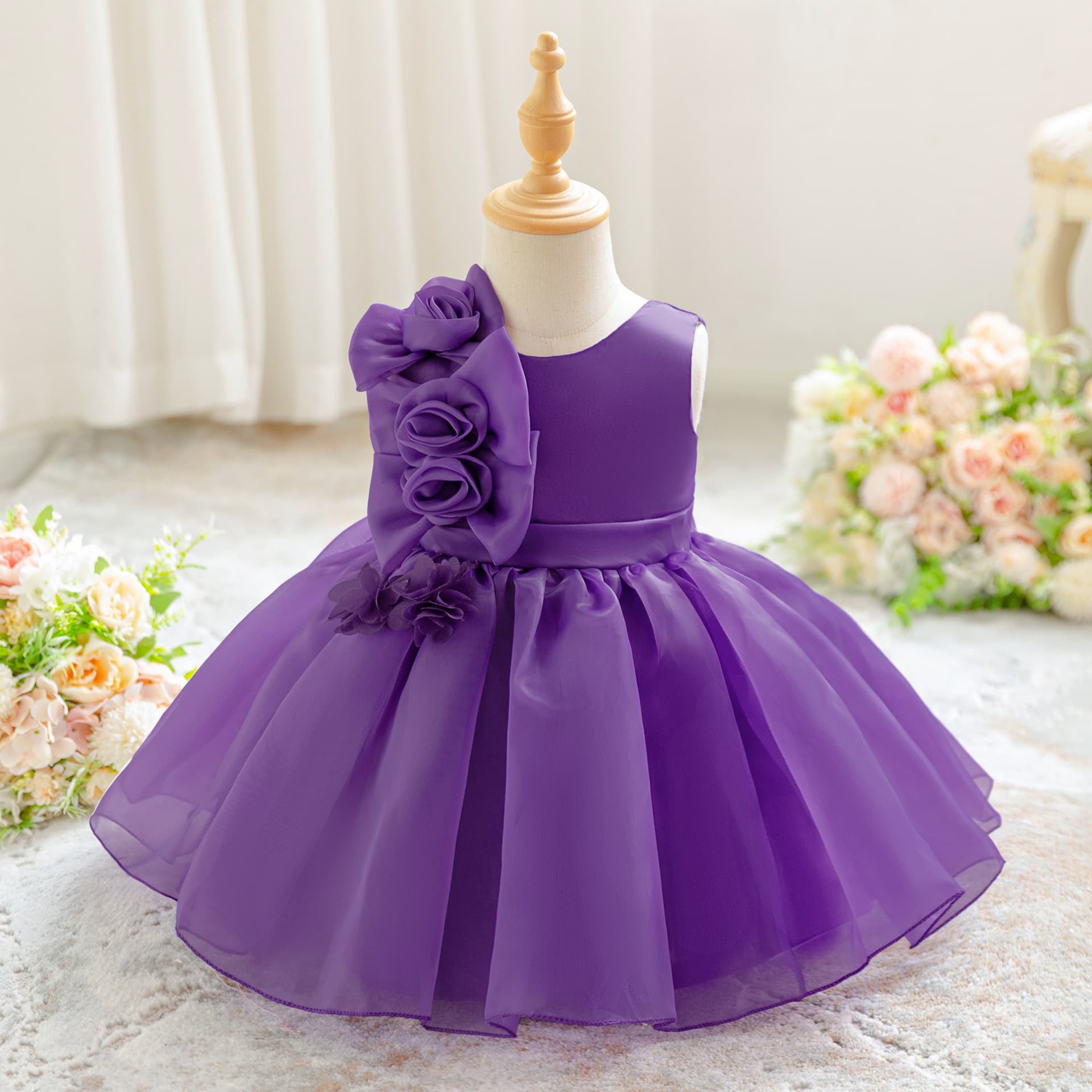 Small princess costume girl's, flower girl dress, suit, special occasion clothing, flowered 2