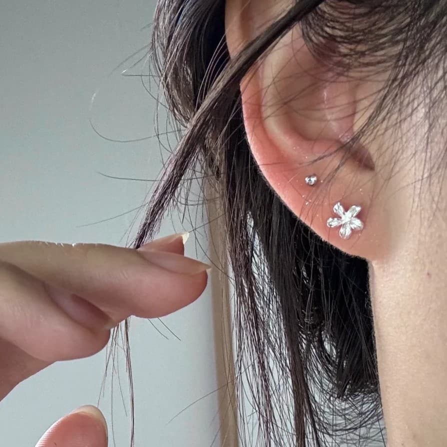 Small earrings, silver 999 sample 2