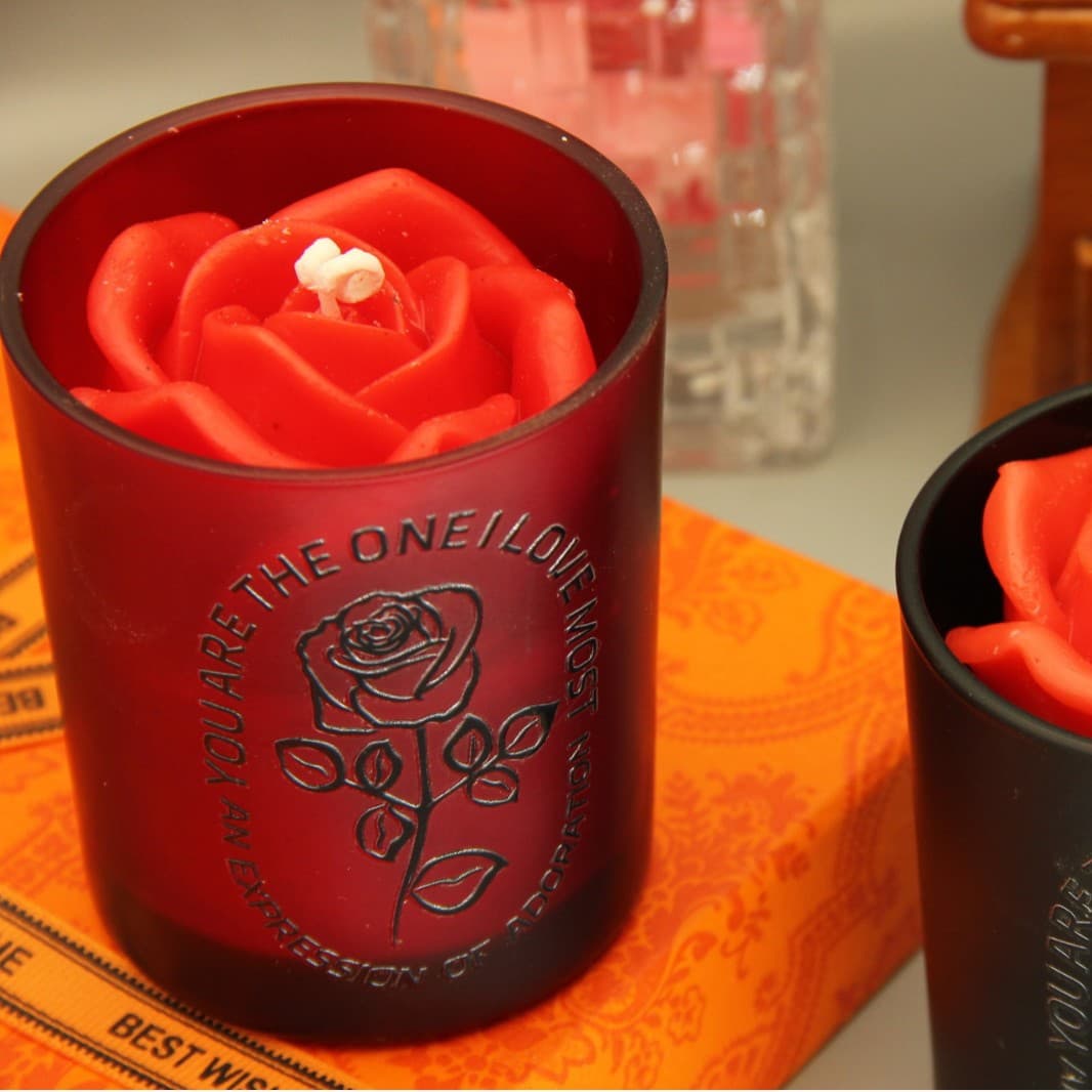 Glass aromatherapy contains rose, atmospheric candle for friend, long-term effect, for beloved, Birthday gift 3