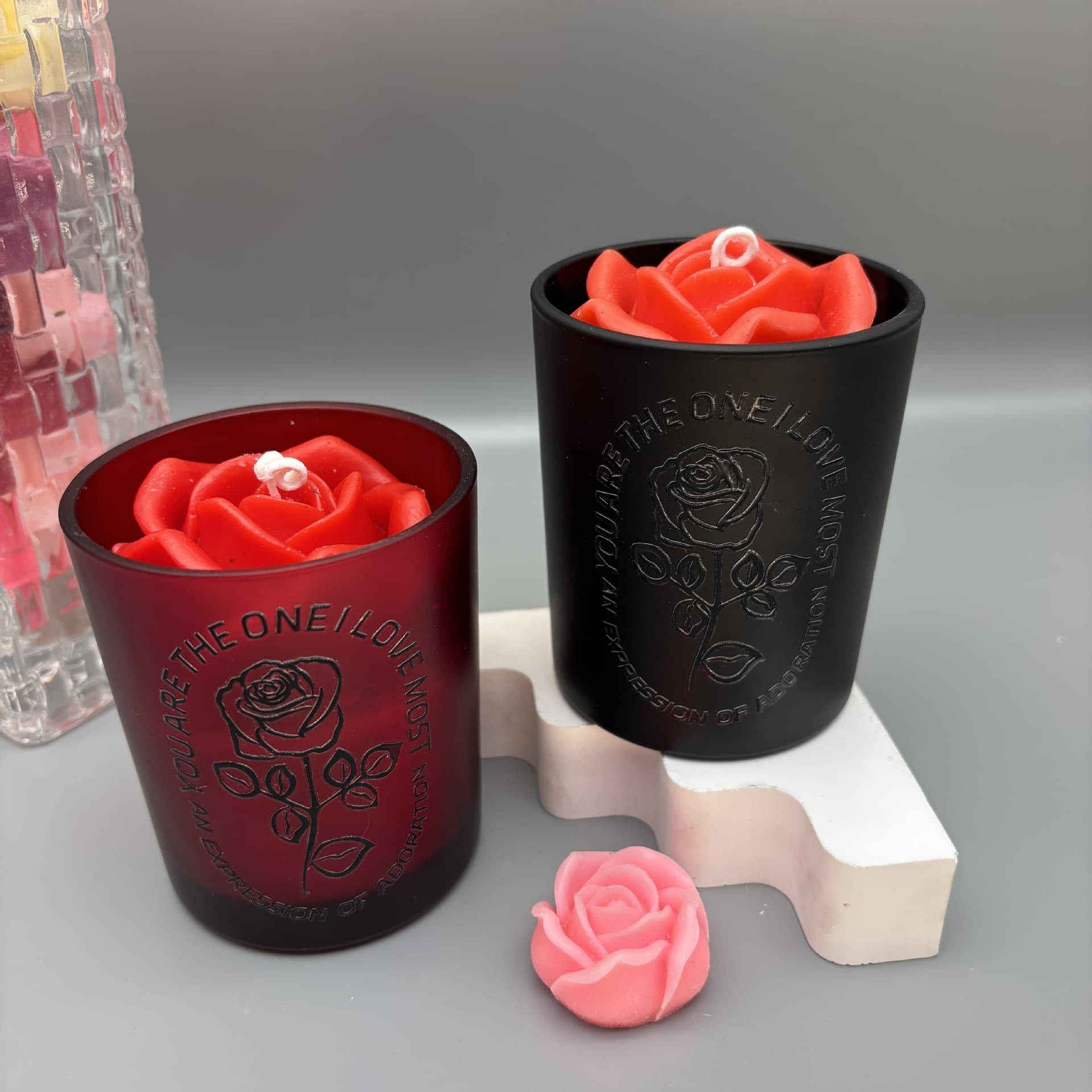 Glass aromatherapy contains rose, atmospheric candle for friend, long-term effect, for beloved, Birthday gift 4
