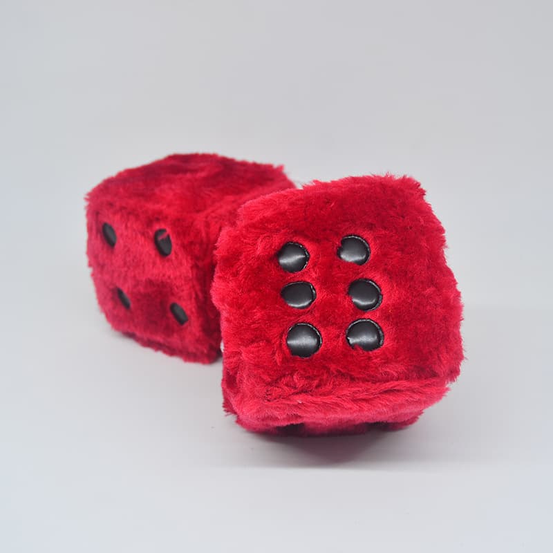 6cm long hair hot stamping dot dice plush toy cube 2