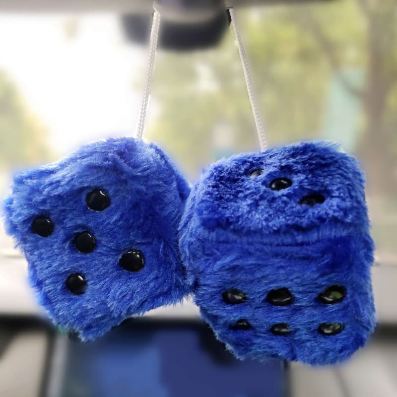6cm long hair hot stamping dot dice plush toy cube 4