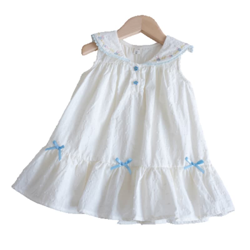 Fresh summer cute children's sleevless dress sleevless, with embroidery 5
